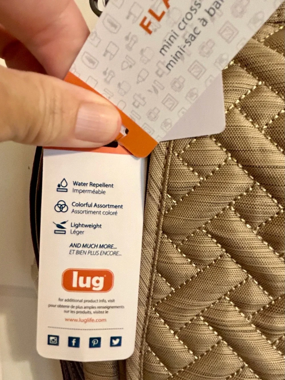 Lug Flapper Crossbody Bag Taupe/Gold